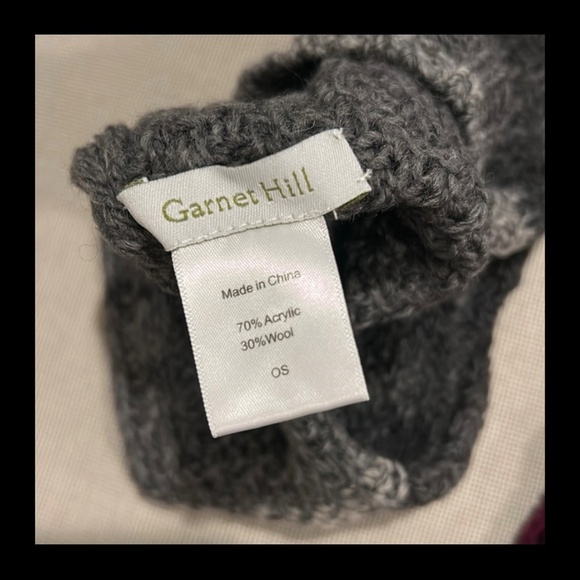 NWT Garnet Hill Gray Knit Fingerless Gloves OS - Picture 4 of 7